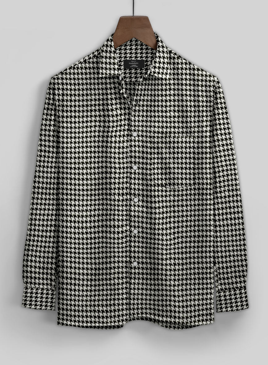 Big Houndstooth BW Tweed Shirt