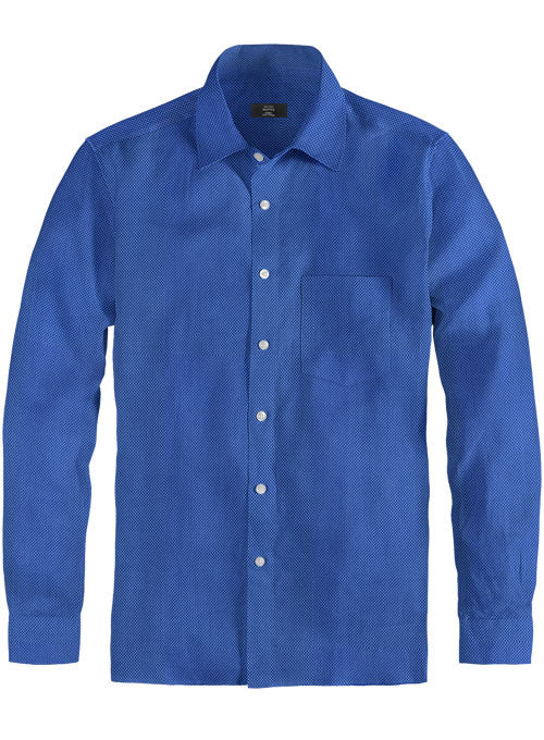 Birdseye Yale Blue Cotton Shirt