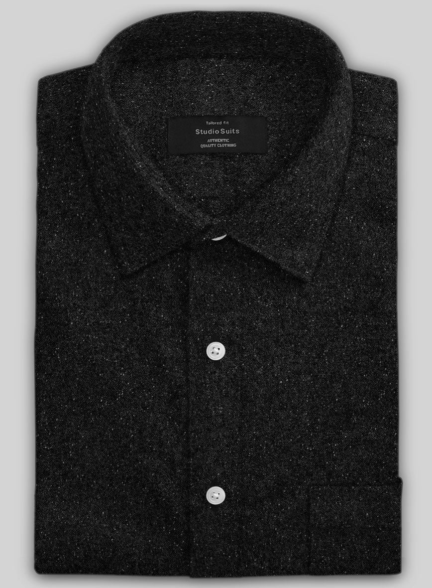 Black Flecks Donegal Tweed Shirt