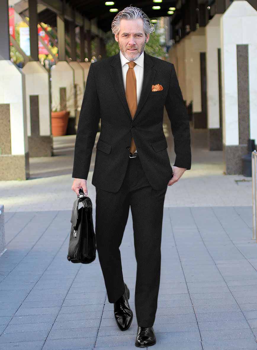 Black Heavy Tweed Suit