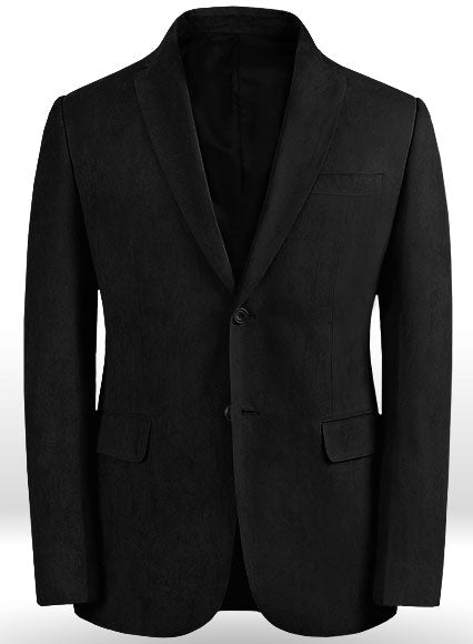 Black Suede Faux Leather Blazer