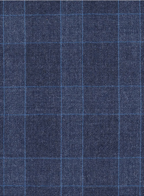 Blue Mont Checks Flannel Wool Suit