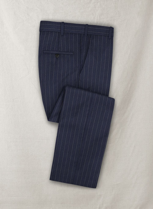 Blue Stripe Flannel Wool Pants