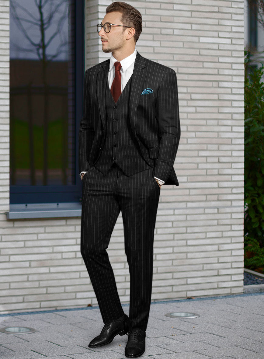 Bristol Black Rope Stripe Suit