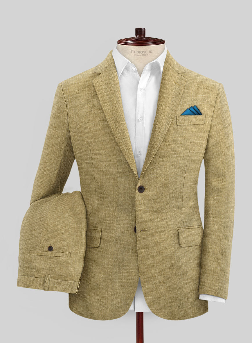 British Khaki Pure Linen Suit