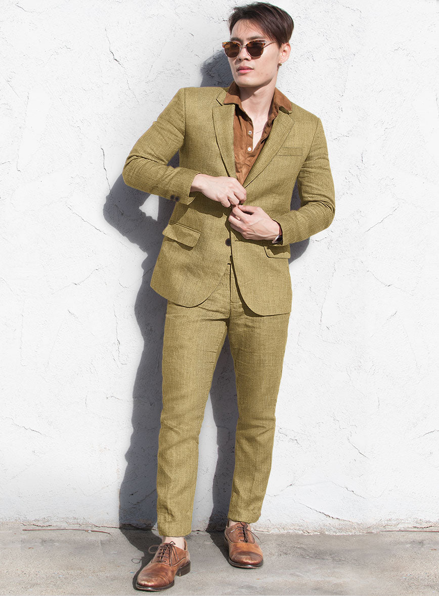 British Khaki Pure Linen Suit