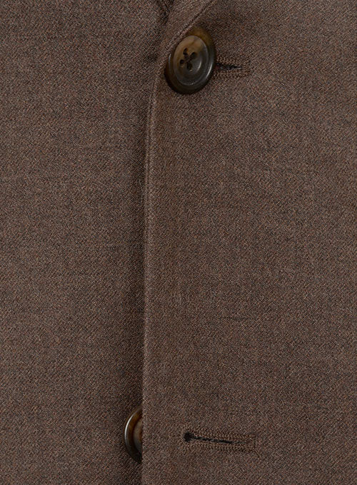 Brown Flannel Wool Jacket - 40R