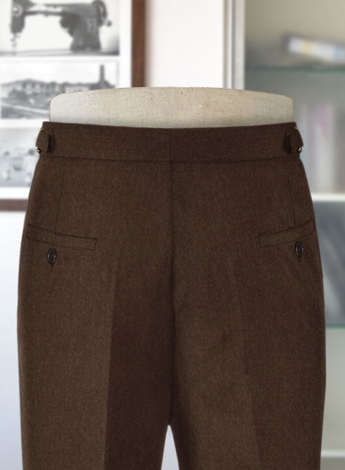 Brown Highland Flannel Wool Trousers