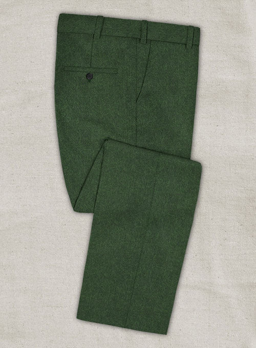 Bottle Green Flannel Wool Suit