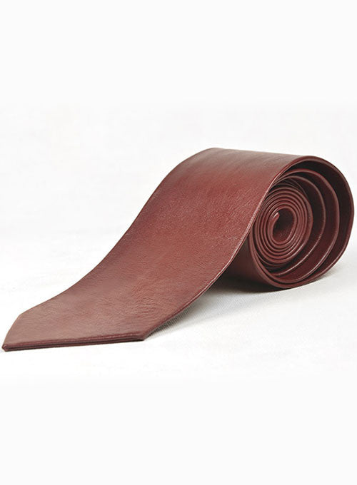 Burgundy Leather Tie