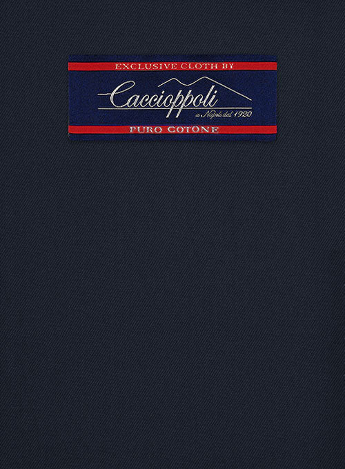 Caccioppoli Cotton Gabardine Navy Blue Suit