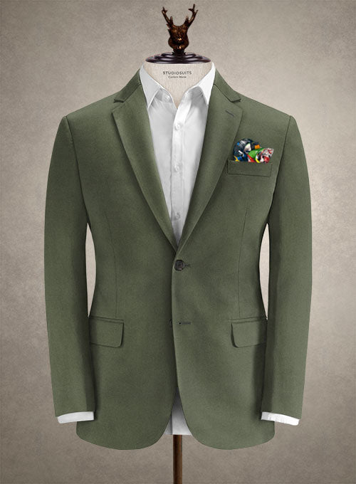 Caccioppoli Cotton Gabardine Oak Green Suit