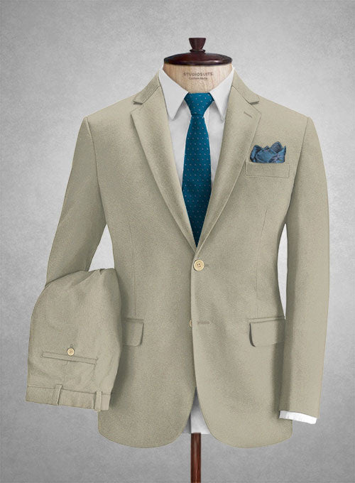 Caccioppoli Cotton Drill Ecru Beige Suit