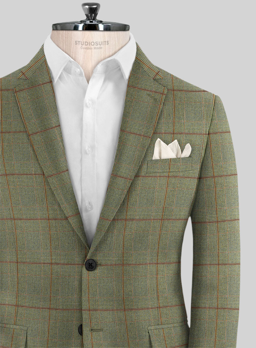 Caccioppoli Omari Glen Green Wool Jacket