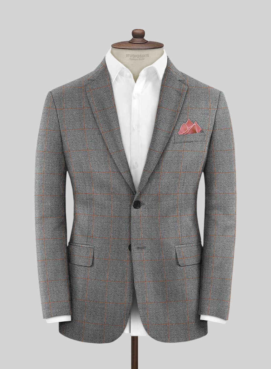 Caccioppoli Rarco Glen Gray Wool Jacket