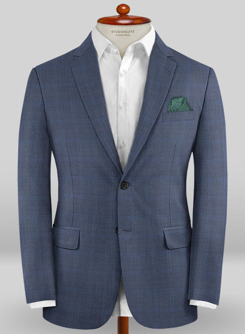 Caccioppoli Sun Dream Ronzi Blue Wool Silk Jacket