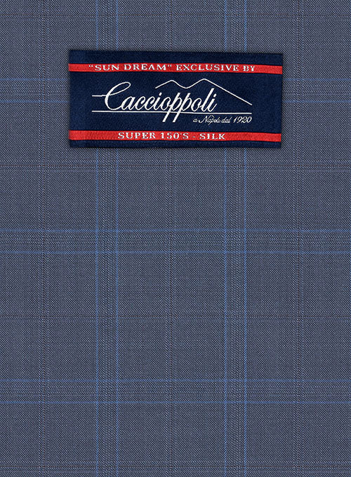 Caccioppoli Sun Dream Ronzi Blue Wool Silk Jacket