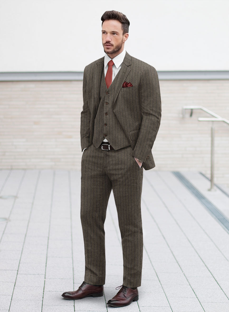 Caccioppoli Posa Dark Brown Wool Suit