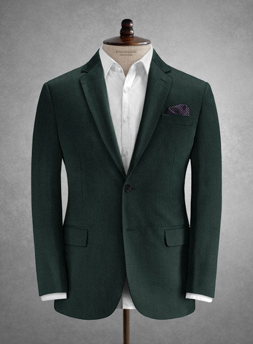 Caccioppoli Herringbone Dark Green Cotton Jacket