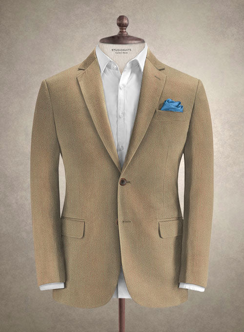 Caccioppoli Herringbone Solar Tan Cotton Jacket