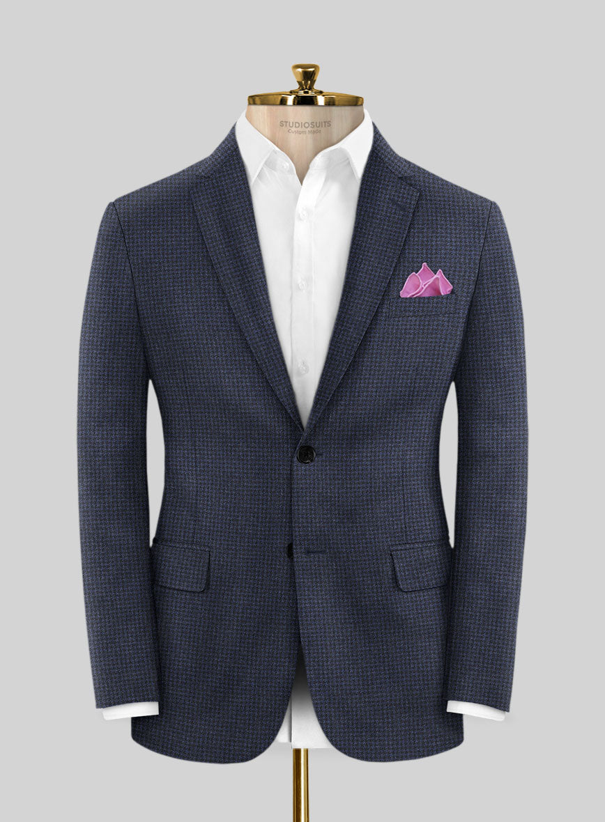 Caccioppoli Arixa Houndstooth Blue Wool Suit