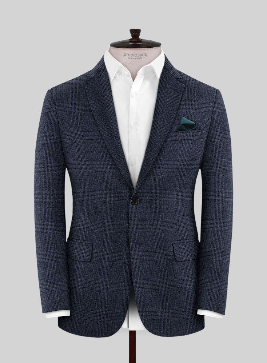 Caccioppoli Calic Glen Blue Wool Suit