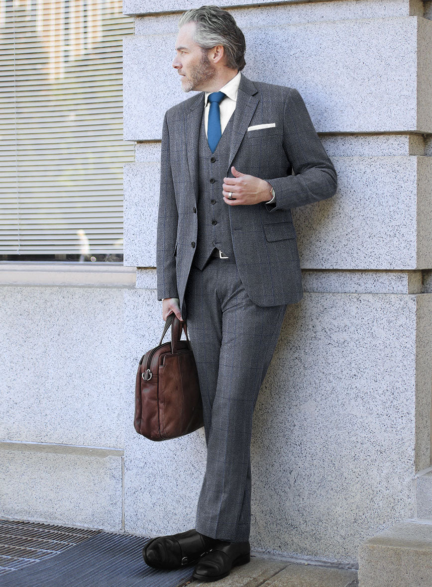 Caccioppoli Carpa Glen Blue Wool Suit