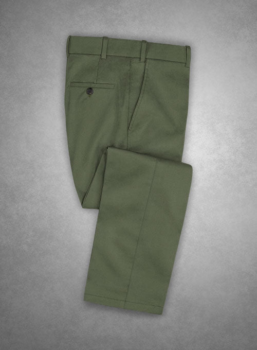 Caccioppoli Cotton Gabardine Myrtle Green Pants