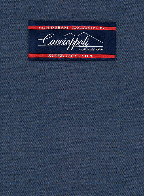 Caccioppoli Sun Dream Amango Flat Blue Wool Silk Jacket