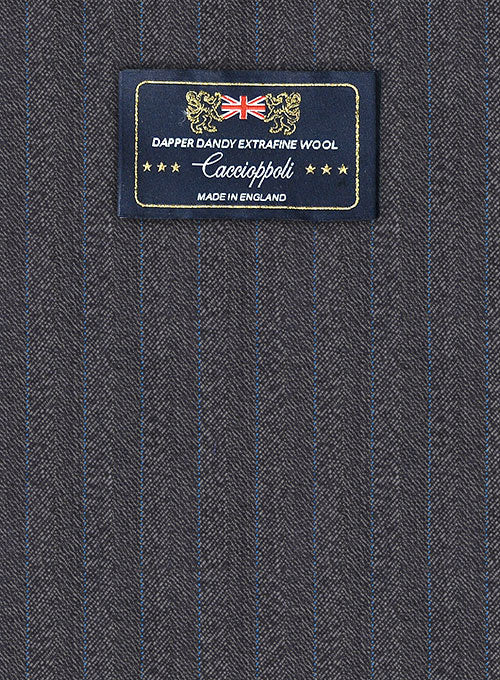 Caccioppoli Dapper Dandy Blezzi Gray Blue Wool Suit