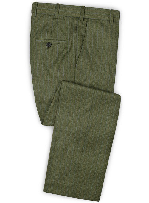 Caccioppoli Dapper Dandy Iniesa Seaweed Green Wool Pants