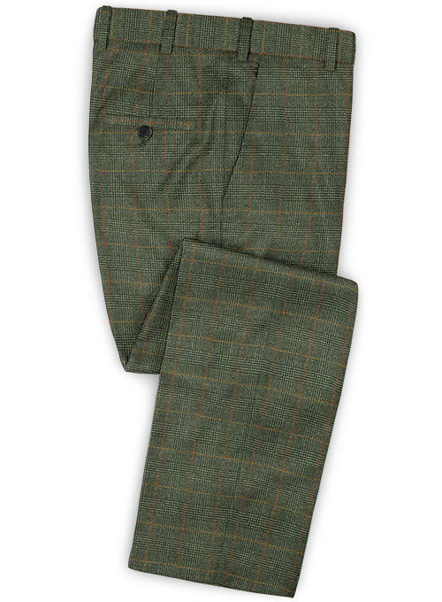 Caccioppoli Dapper Dandy Madici Green Wool Pants