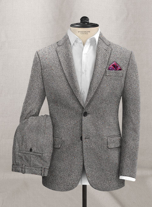 Caccioppoli Donegal Light Gray Tweed Suit