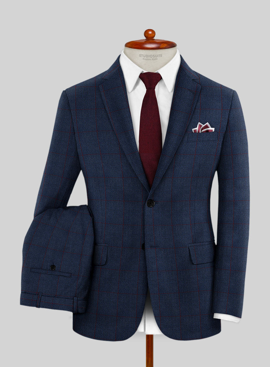 Caccioppoli Lavide Glen Blue Wool Suit