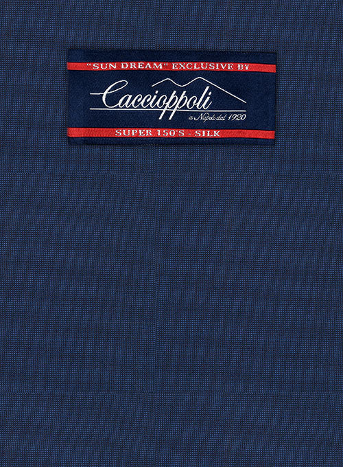 Caccioppoli Sun Dream Garcie Bottle Blue Wool Silk Suit