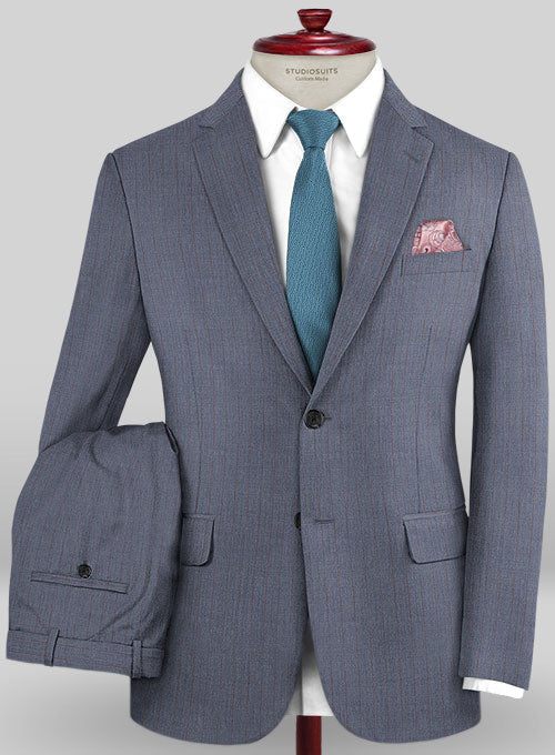 Caccioppoli Sun Dream Polico Blue Wool Silk Suit