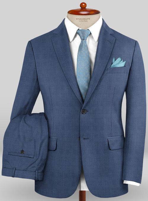 Caccioppoli Sun Dream Prito Blue Wool Silk Suit