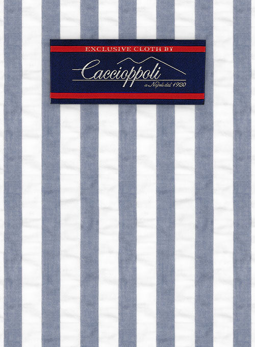 Caccioppoli Seersucker Blue Stripe Jacket