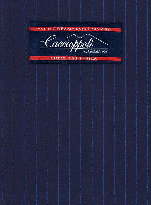 Caccioppoli Sun Dream Alda Blue Wool Silk Suit