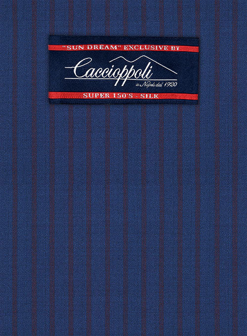 Caccioppoli Sun Dream Calgio Royal Blue Wool Silk Suit