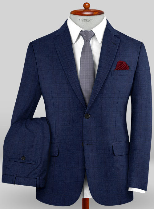 Caccioppoli Sun Dream Elna Blue Wool Silk Suit