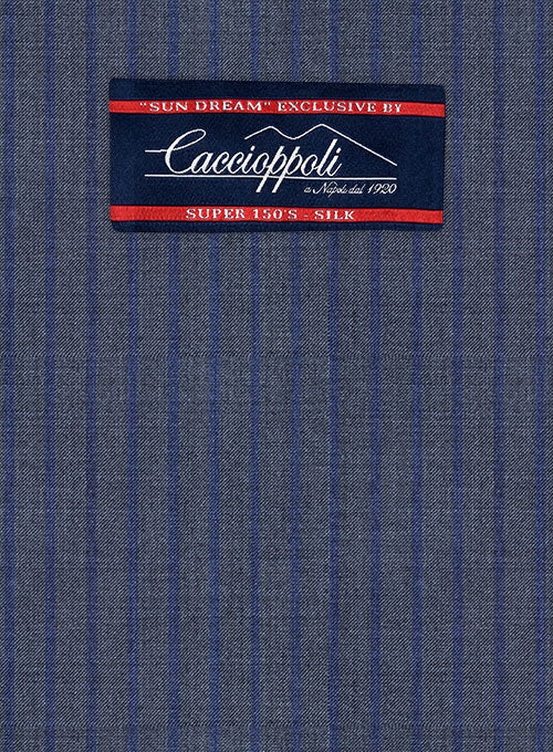 Caccioppoli Sun Dream Poreli Blue Wool Silk Pants