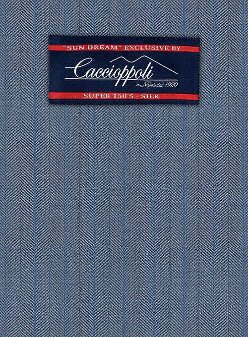 Caccioppoli Sun Dream Risca Blue Wool Silk Jacket