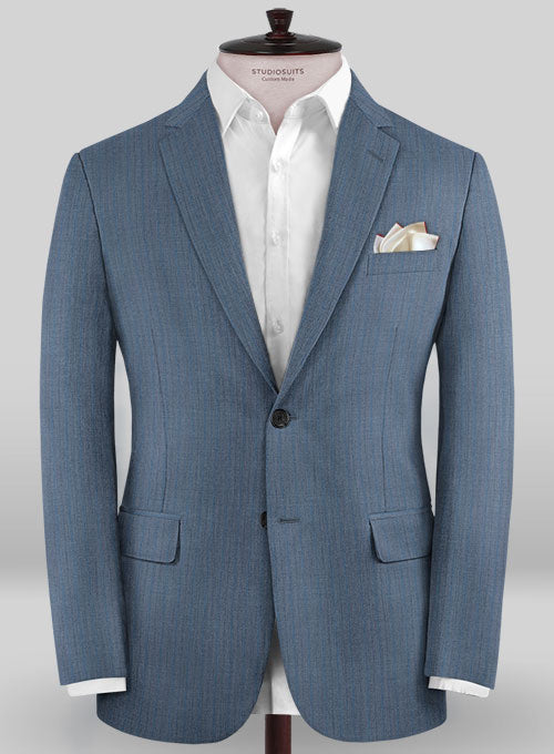 Caccioppoli Sun Dream Risca Blue Wool Silk Jacket