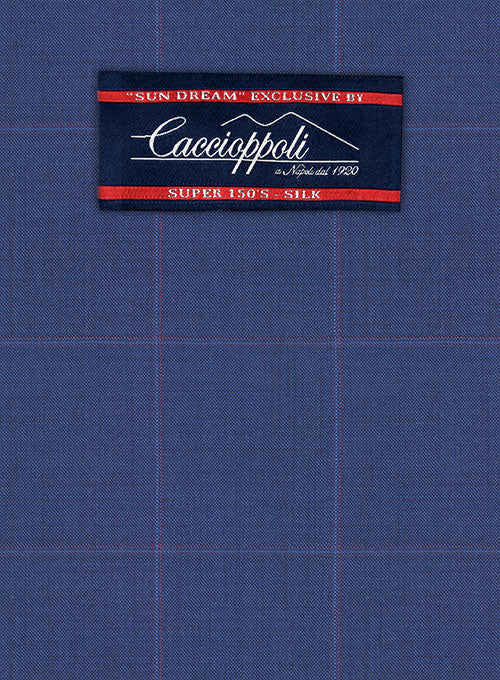 Caccioppoli Sun Dream Serari Blue Wool Silk Suit