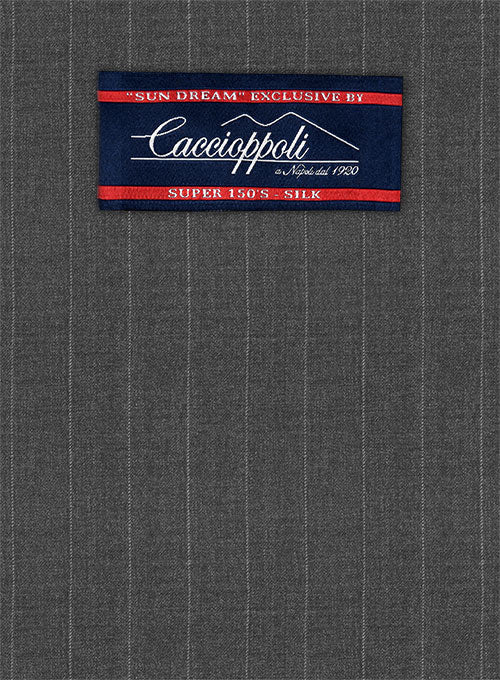 Caccioppoli Sun Dream Tino Charcoal Wool Silk Suit