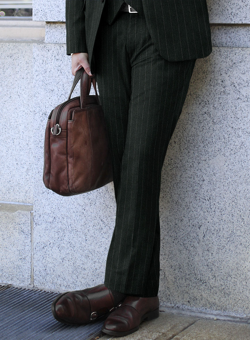 Caccioppoli Udia Dark Green Wool Pants