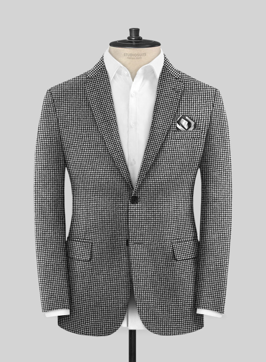 Caccioppoli Saghio Houndstooth Gray Wool Suit