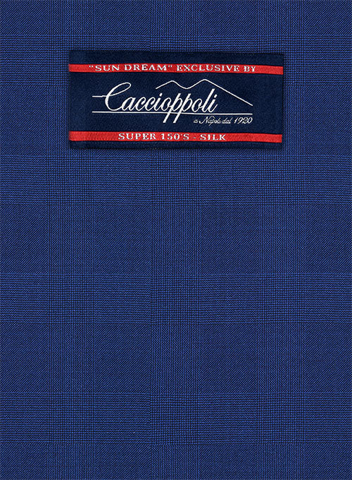 Caccioppoli Sun Dream Calito Blue Wool Silk Jacket