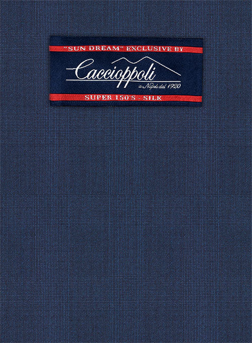 Caccioppoli Sun Dream Kizzu Blue Wool Silk Suit